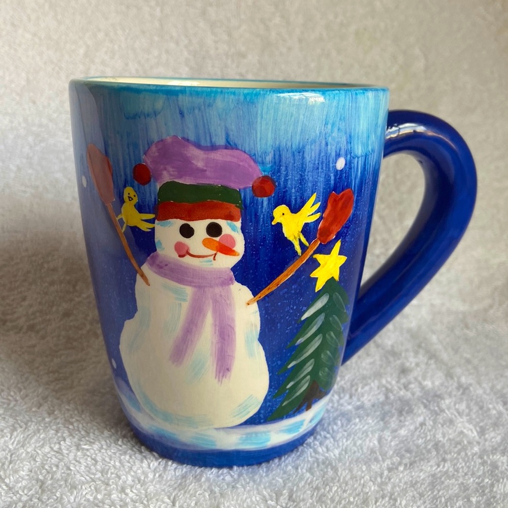 Linen N Things Snowman Holiday Christmas Ceramic Mug 15 Ounces